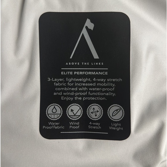 NWT Above The Links Elite Performance Denim Blue-Black Golf Rain Wind Jacket XL - Picture 14 of 15